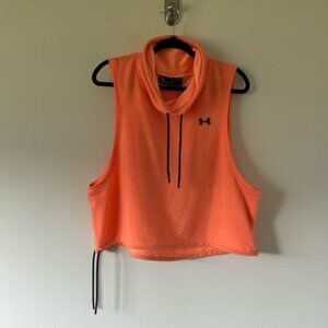 Under Armour Women Orange Featherweight Sleeveless Funnel Neck Vest Size XL